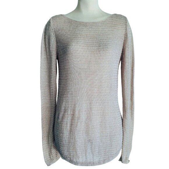 Tahari Sweaters - Tahari 100% Linen Open Weave Lightweight Long Sleeve Sweater Size M